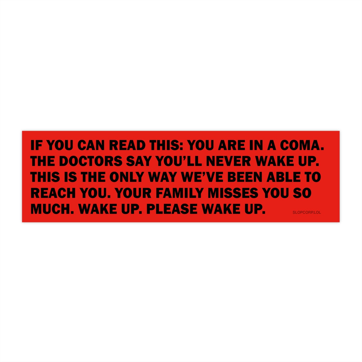 You are in a coma bumper sticker