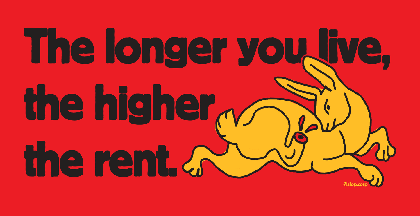 The longer you live, the higher the rent Joanna Newsom lyric bumper sticker