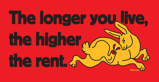 The longer you live, the higher the rent Joanna Newsom lyric bumper sticker